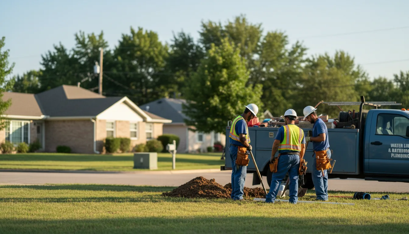 Residential water line and bathroom plumbing service in Clinton, AR
